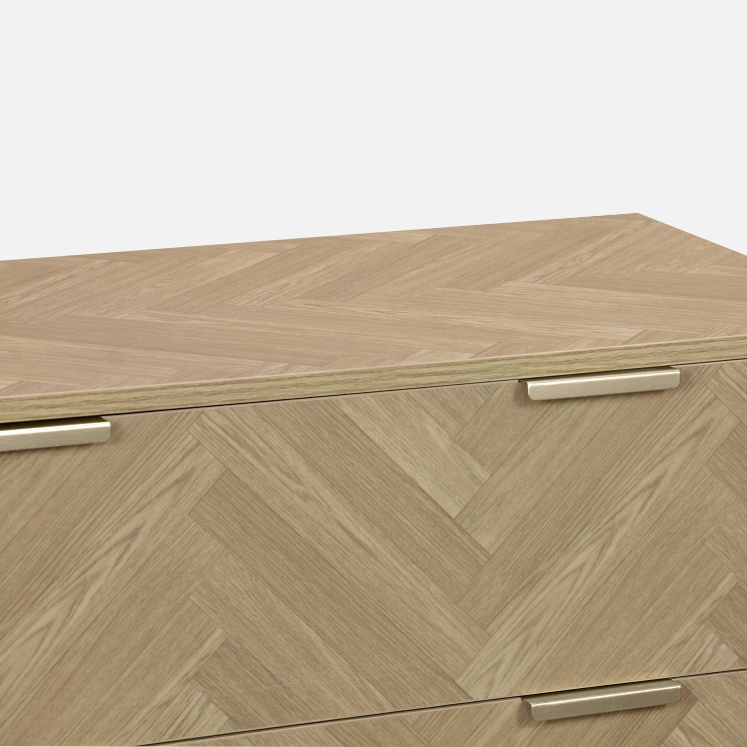 Commode Budapest, quatre tiroirs, décor chevrons L 80 x l 40 x H 95cm,sweeek,Photo8