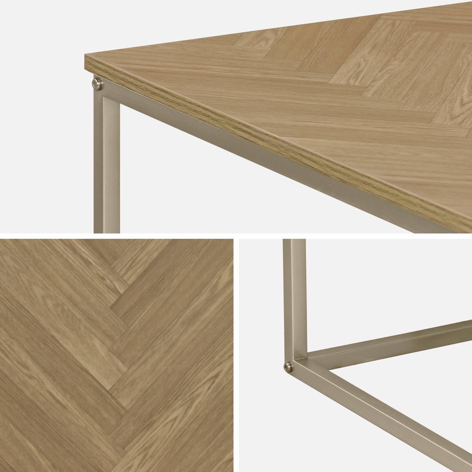 Herringbone square coffee table, 80x80x40cm, Budapest, Natural wood colour,sweeek,Photo5