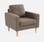 Bruine stoffen zetel- Bjorn - 1-zits sofa met houten poten, Scandinavische stijl