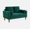 2-Sitz Sofa - Bjorn 2 - Englischgrün, Gestell aus Holz, Samtbezug, Sofa im skandinavischen Stil  | sweeek