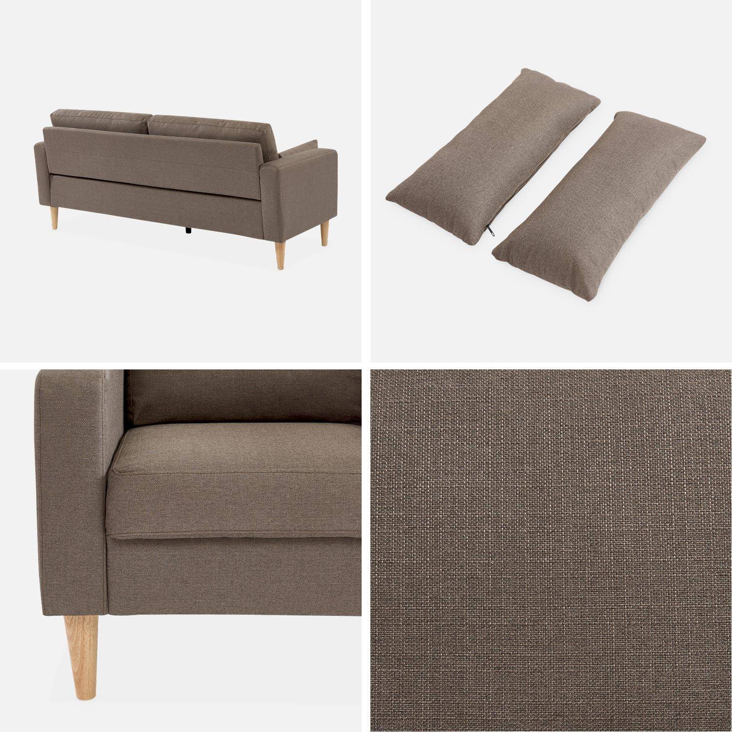 Donkergrijze stoffen driezits sofa - Bjorn - 3-zits bank met houten poten, scandinavische stijl  ,sweeek,Photo4