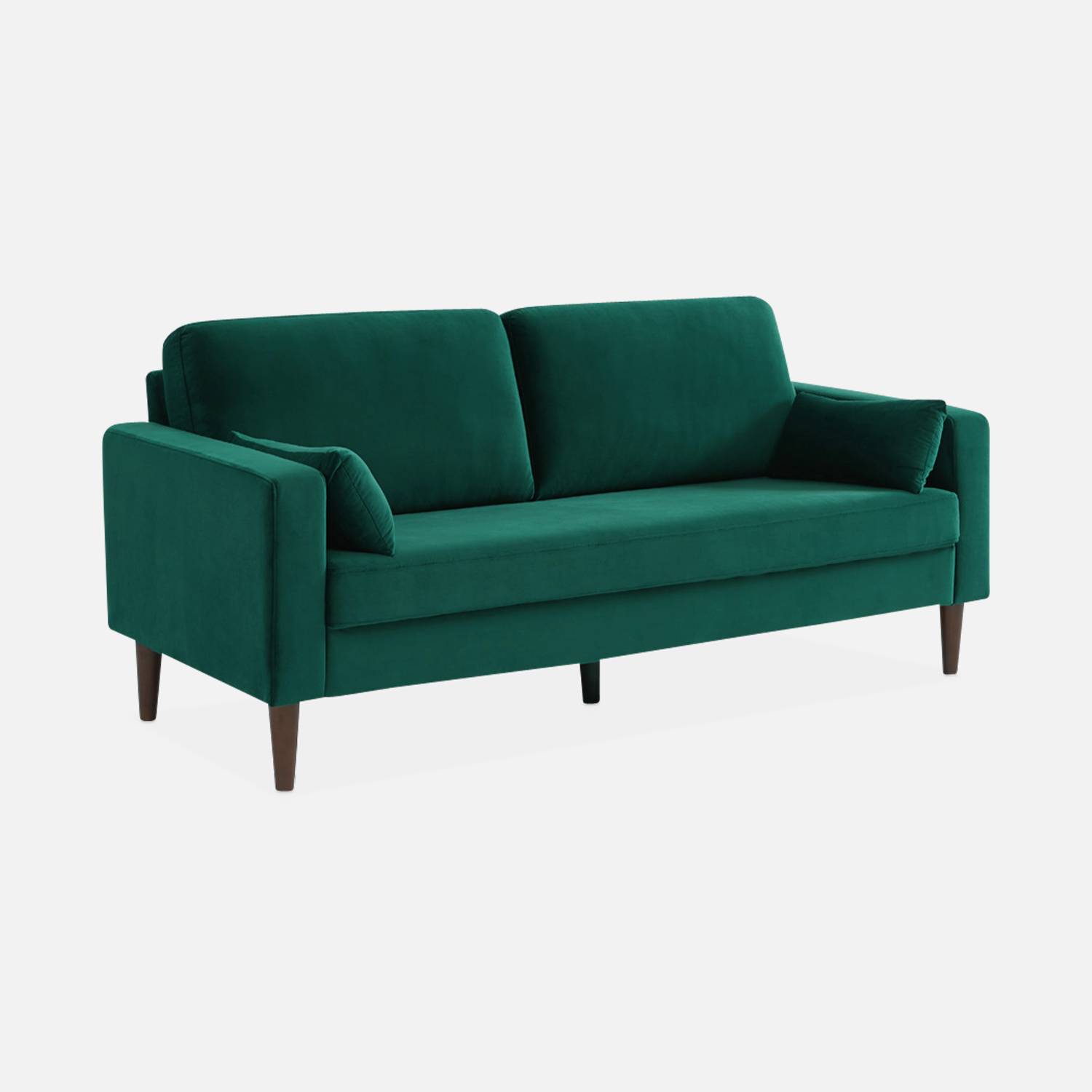 3-Sitzer-Sofa in englischgrünem Samt  | sweeek