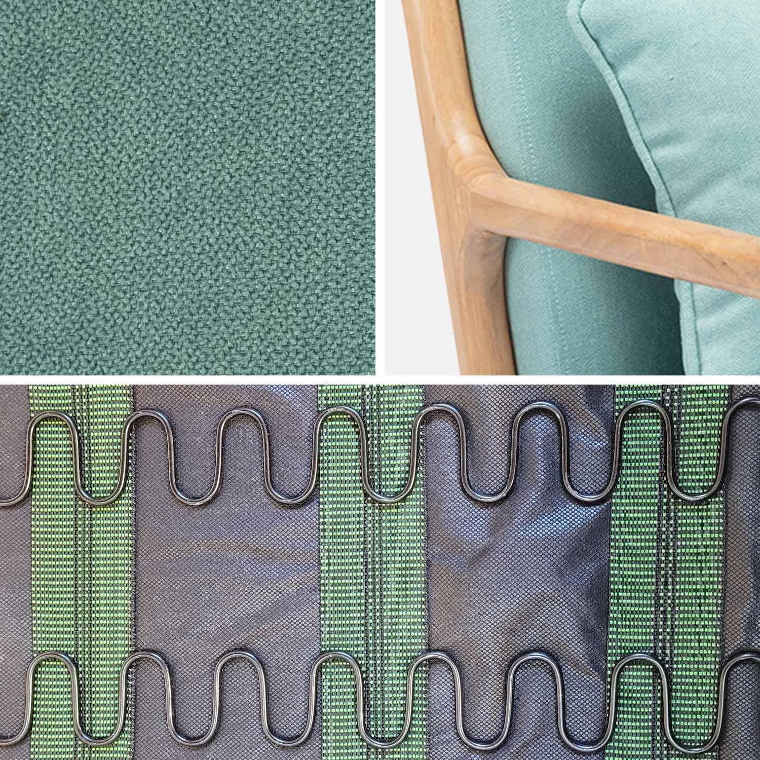 Scandi-style wooden armchair with cushion, Lorens, Water Green, 65x80x79 cm,sweeek,Photo6