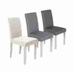 Set of 4 fabric dining chairs with wooden legs - Rita - Beige Photo5