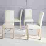 Set of 4 fabric dining chairs with wooden legs - Rita - Beige Photo1