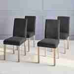 Set of 4 fabric dining chairs with wooden legs - Rita - Charcoal grey Photo1