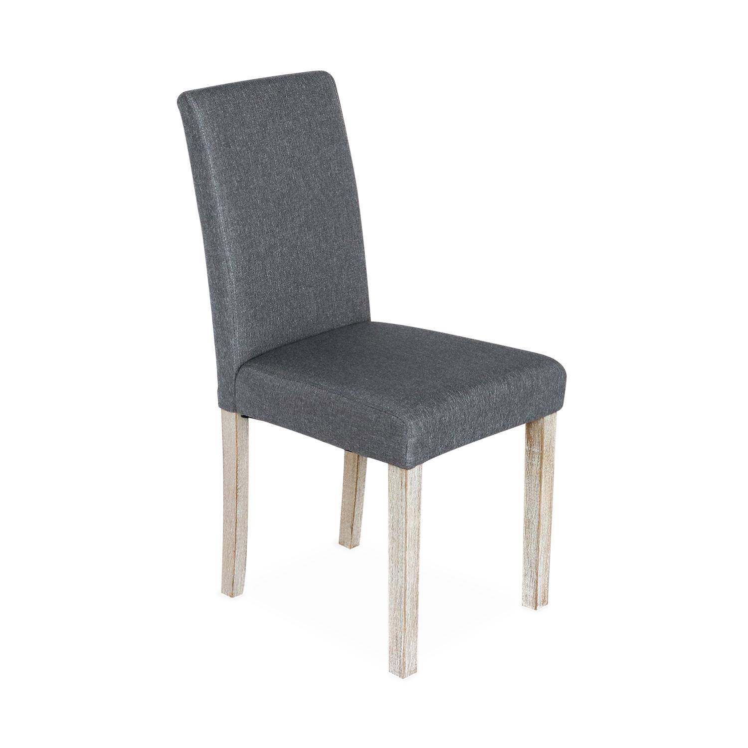 Set of 4 fabric dining chairs with wooden legs - Rita - Charcoal grey,sweeek,Photo4