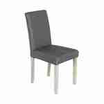 Set of 4 fabric dining chairs with wooden legs - Rita - Charcoal grey Photo4