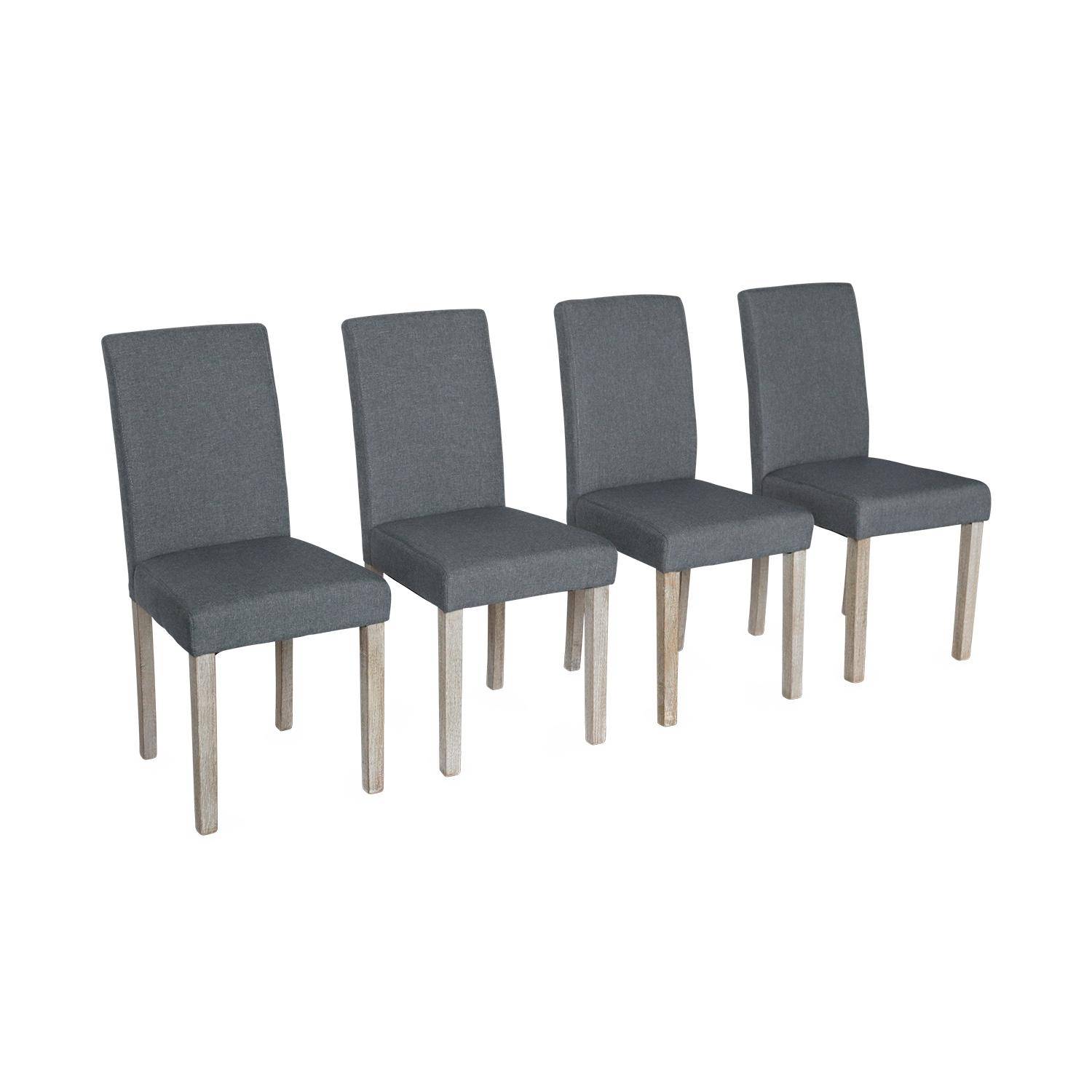 Set of 4 fabric dining chairs with wooden legs - Rita - Charcoal grey,sweeek,Photo3