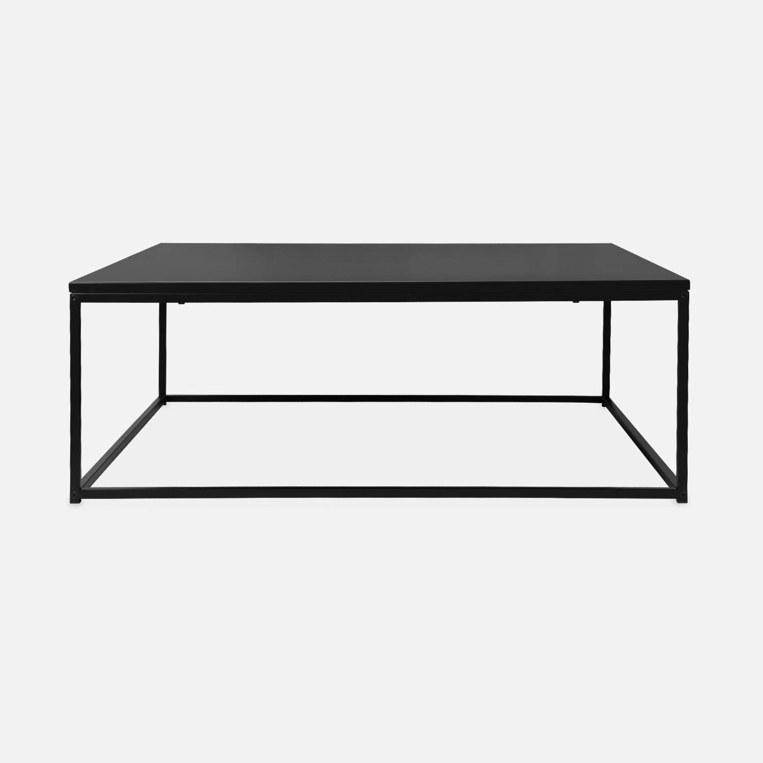Table basse, Industrielle, structure métal noir, L 100 x l 100 x H 36cm Photo4