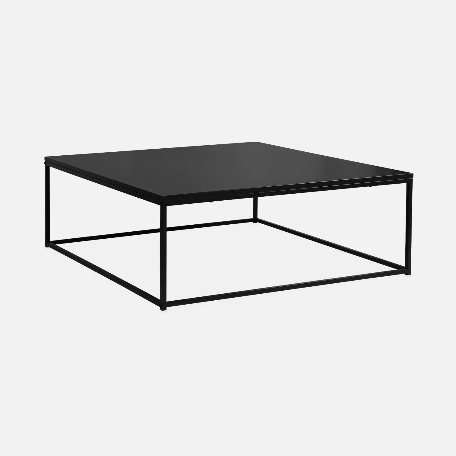 Table basse, Industrielle, structure métal noir, L 100 x l 100 x H 36cm,sweeek,Photo3