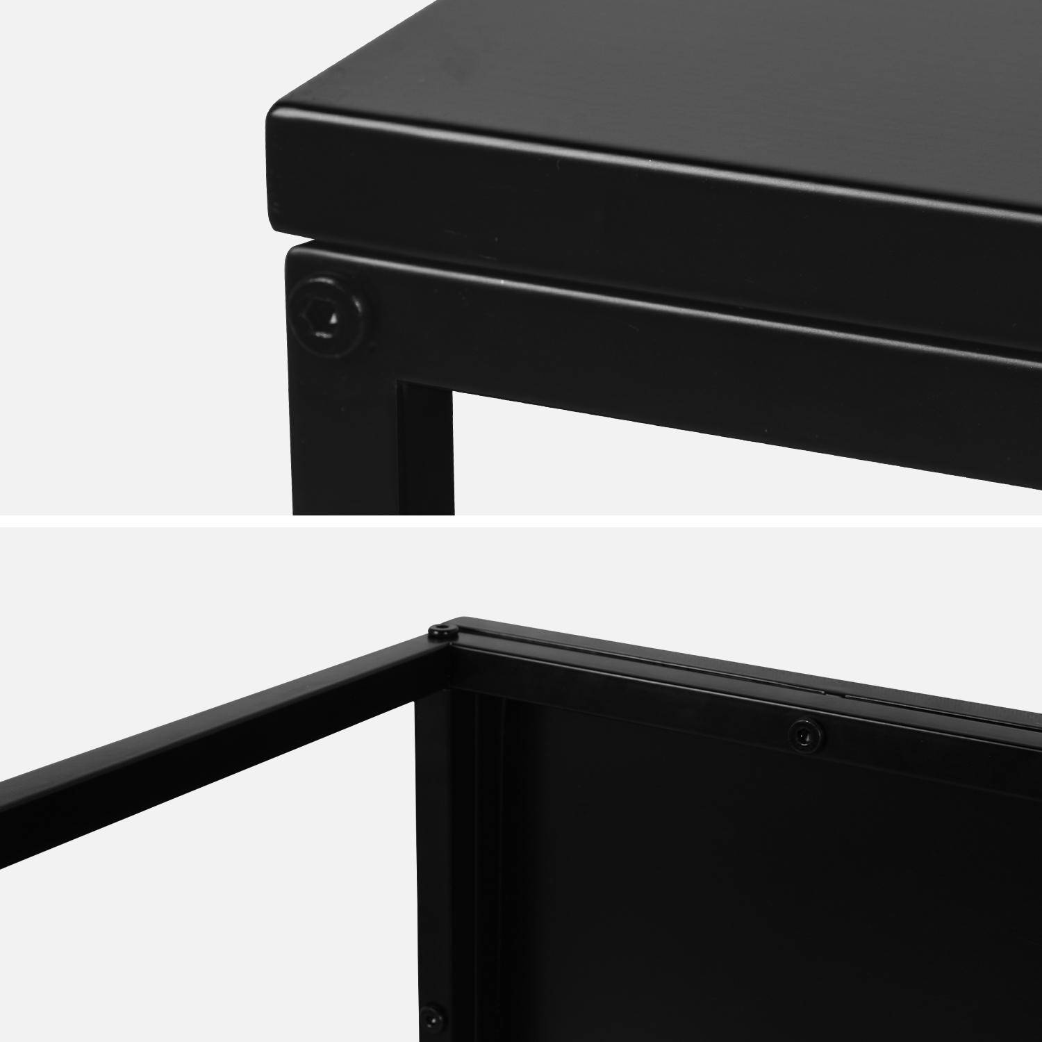 Industrial black metal coffee table, Industrielle, Black,sweeek,Photo6