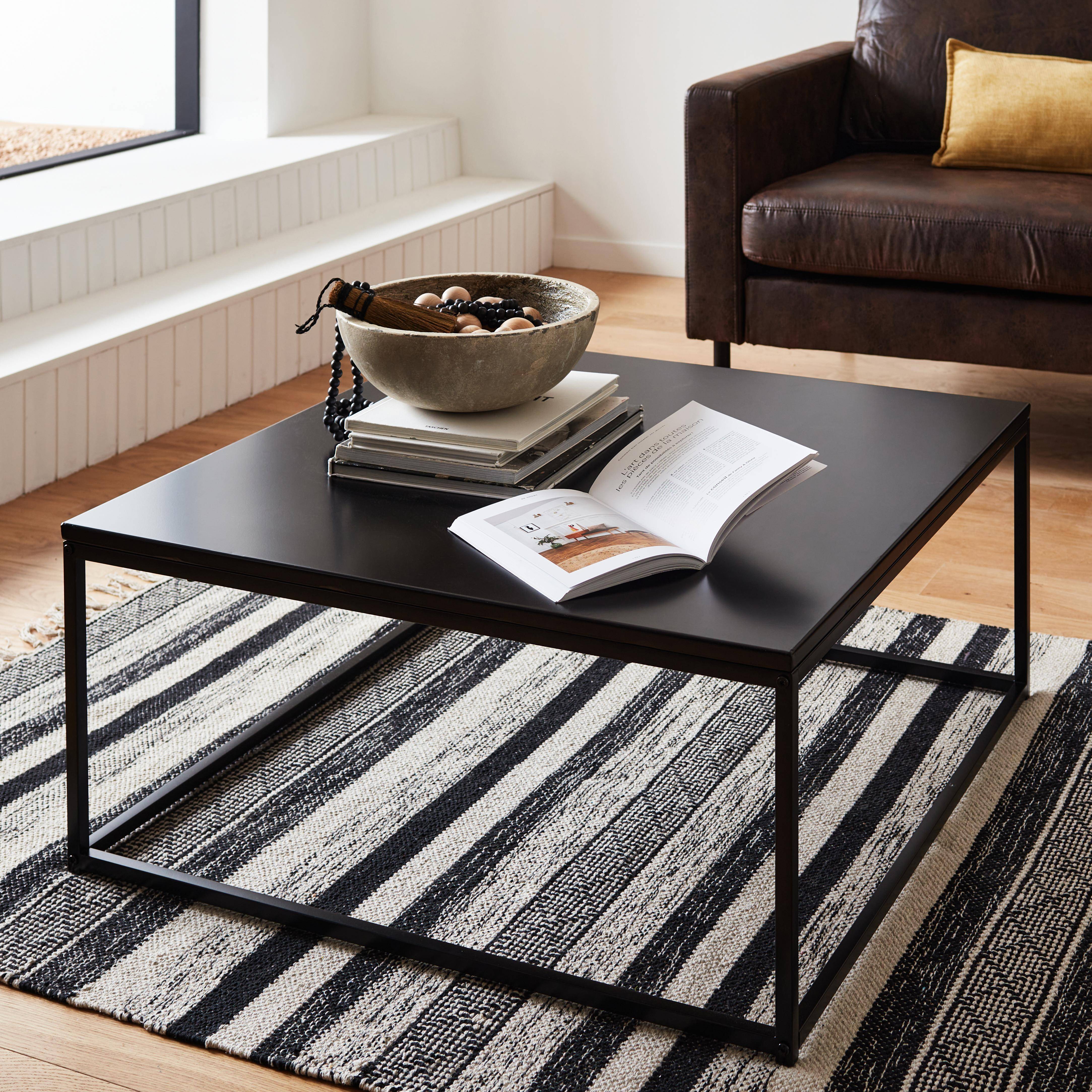 Table basse, structure métal, design industriel | sweeek