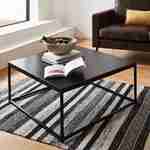 Industrial black metal coffee table, Industrielle, Black, 80x80x36 cm Photo2 Industrial black metal coffee table, Industrielle, Black, 80x80x36 cm Photo2