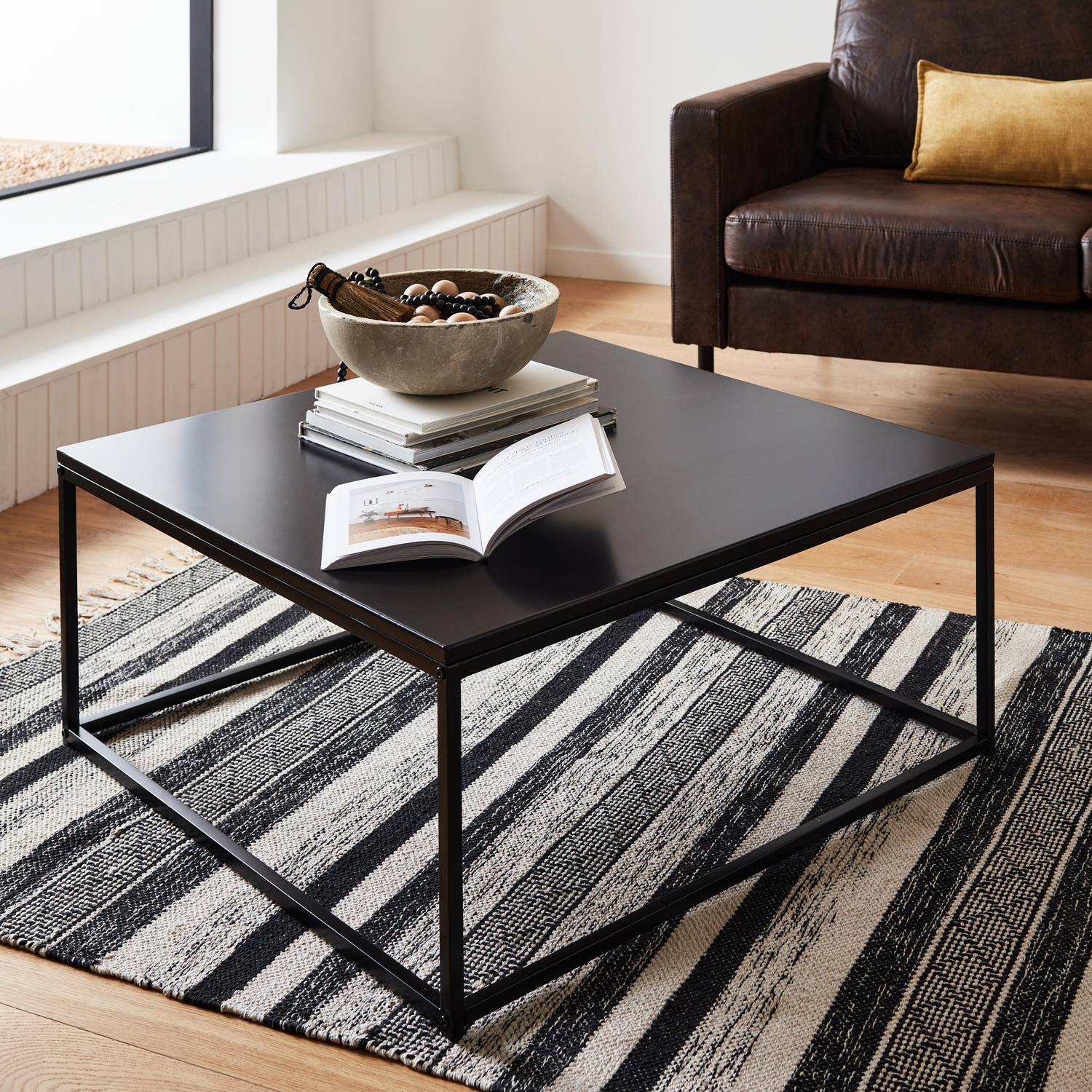 Industrial black metal coffee table, Industrielle, Black, 80x80x36 cm Photo2 Industrial black metal coffee table, Industrielle, Black, 80x80x36 cm Photo2