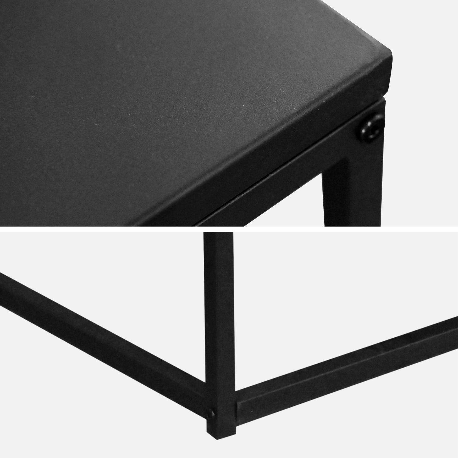 Salontafel, Industrielle, Zwart metaal design, L 80 x l 80 x H 36cm Photo3
