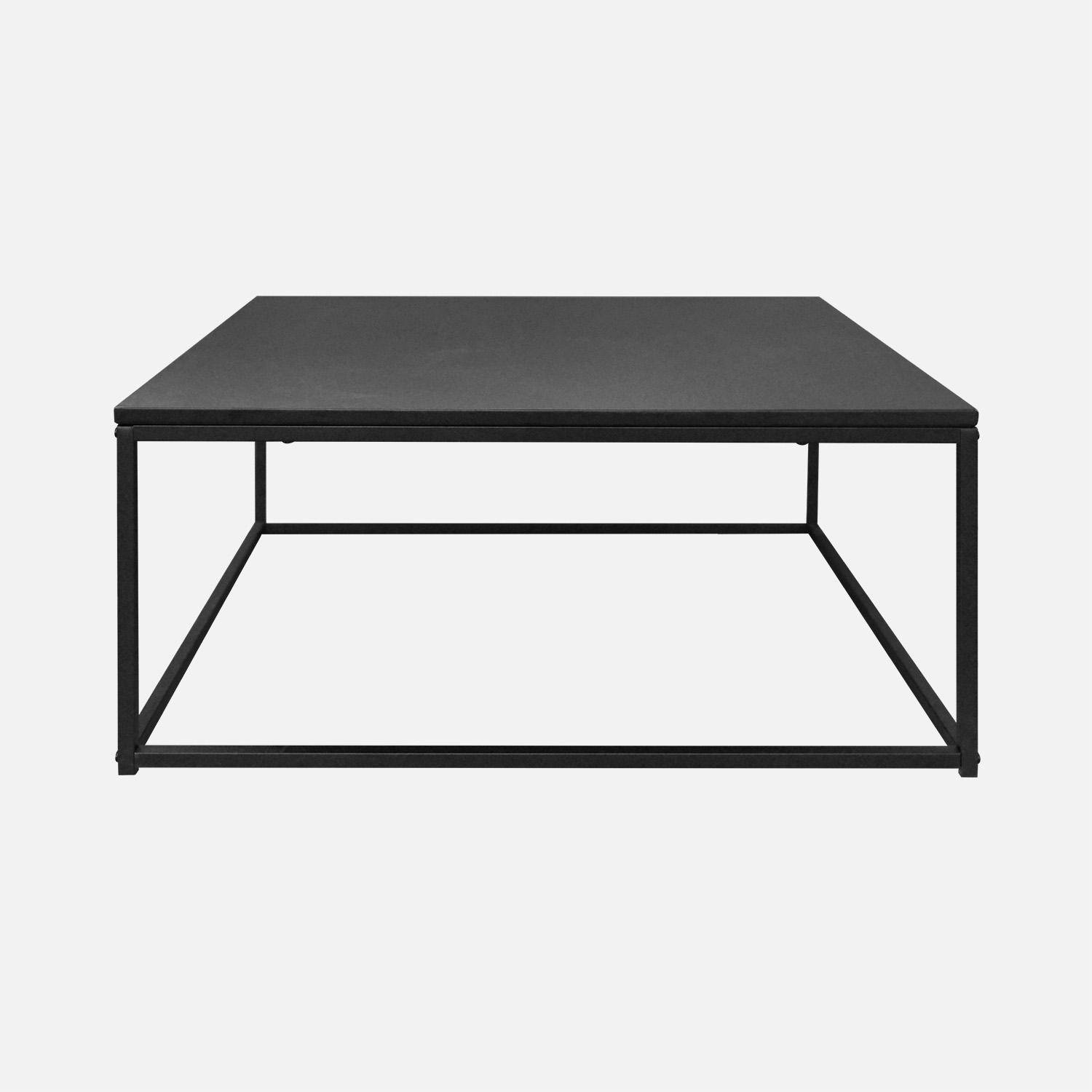 Salontafel, Industrielle, Zwart metaal design, L 80 x l 80 x H 36cm Photo2