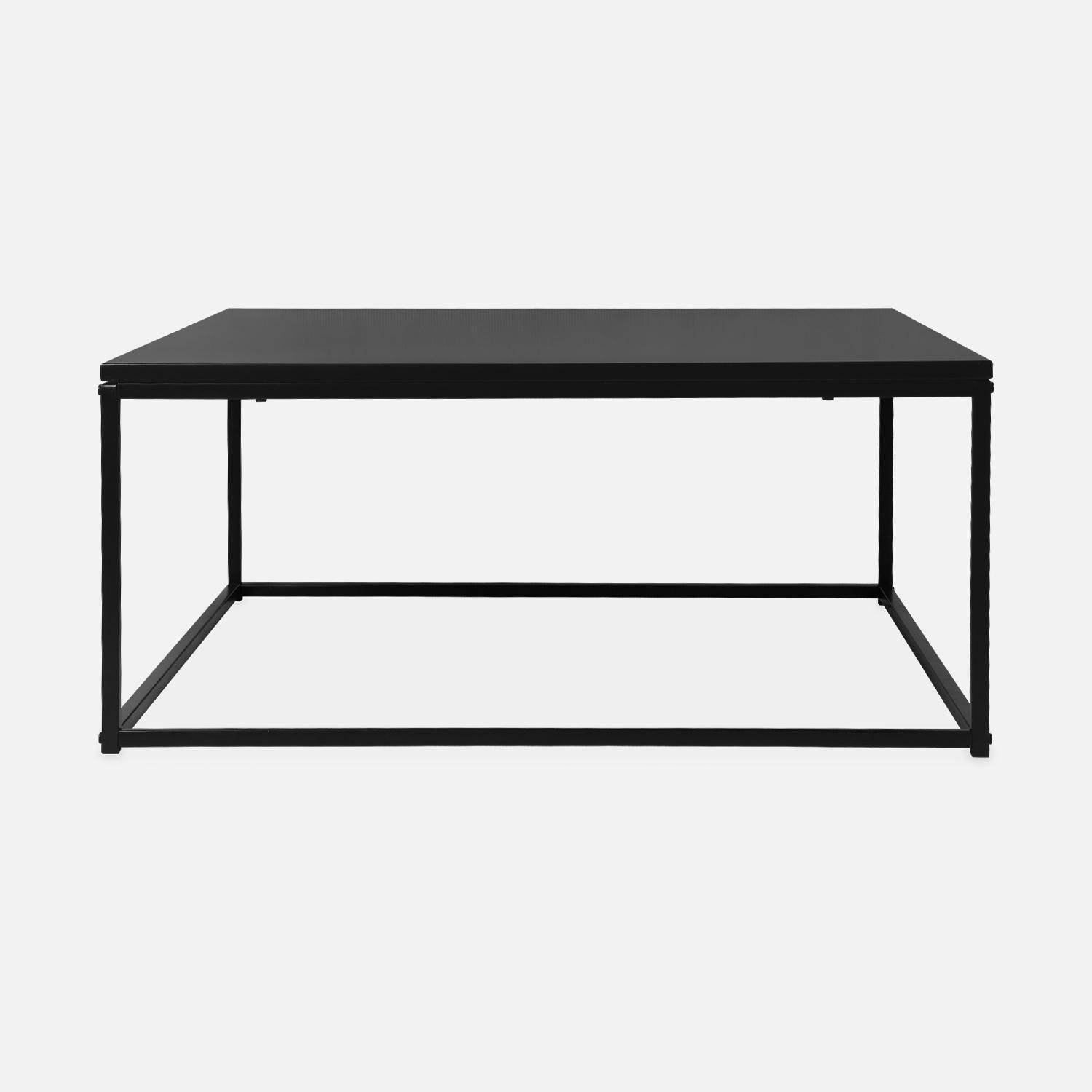 Table basse, Industrielle, structure métal noir, L 80 x l 80 x H 36cm,sweeek,Photo4