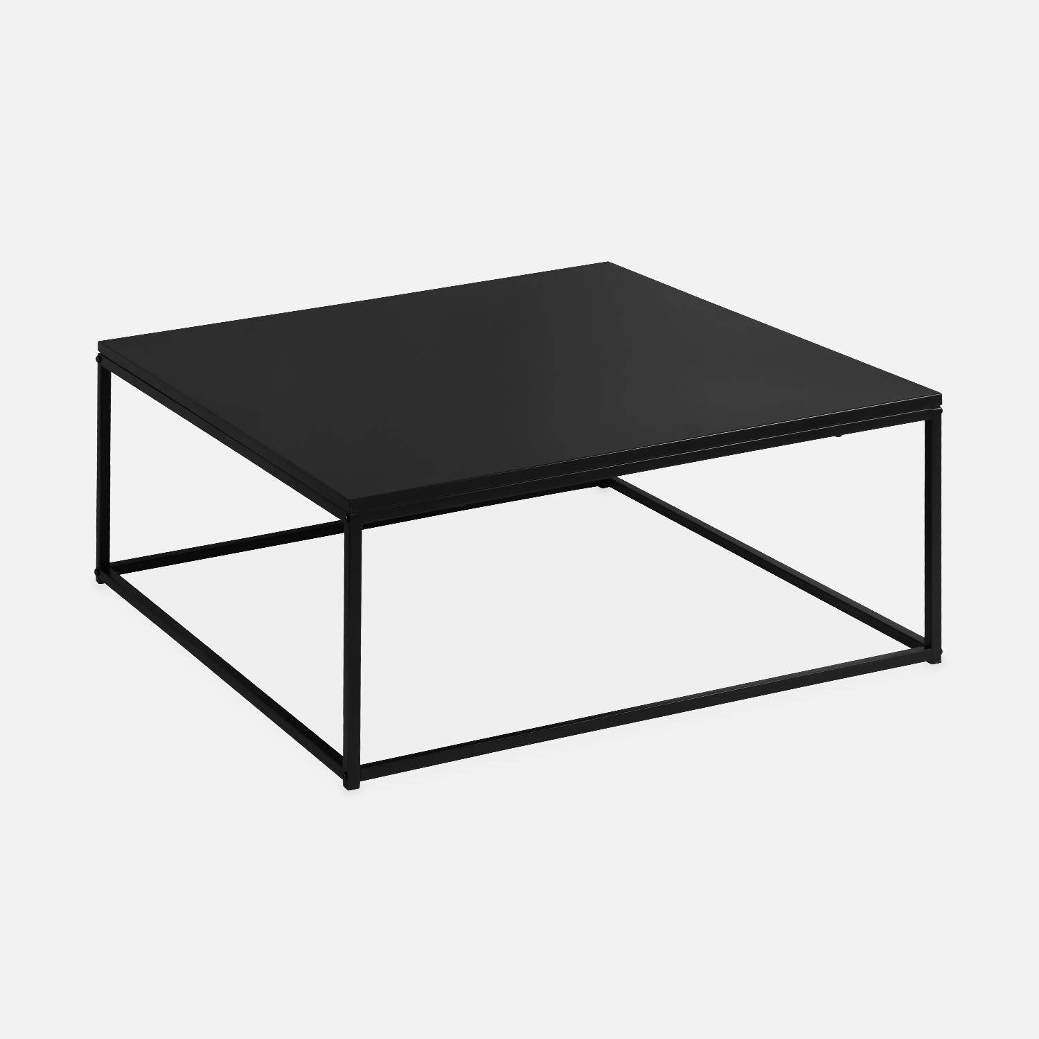 Industrial black metal coffee table, Industrielle, Black Photo3