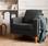 Scandi-style armchair with wooden legs, Dark Grey | sweeek
