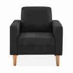 Scandi-style armchair with wooden legs - Bjorn - Dark Grey Photo3