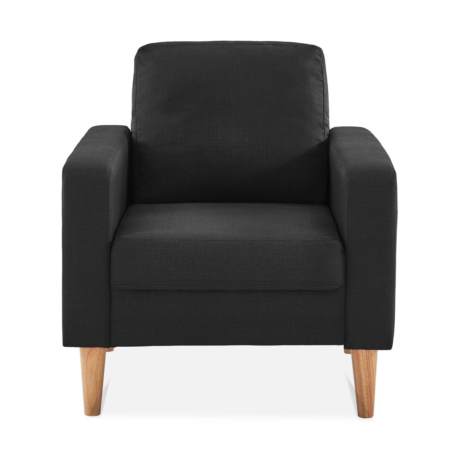 Scandi-style armchair with wooden legs - Bjorn - Dark Grey Photo3
