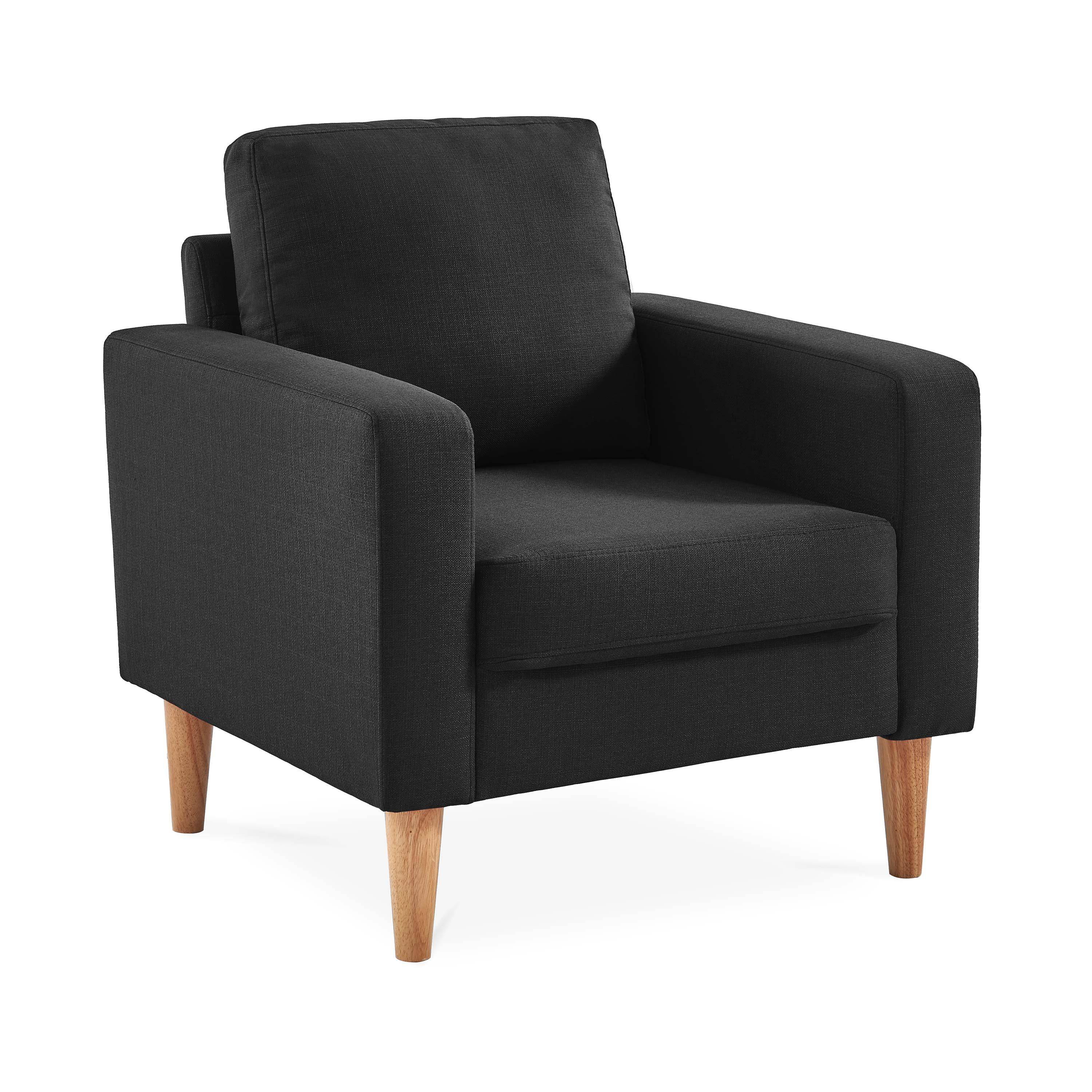 Scandi-style armchair with wooden legs - Bjorn - Dark Grey,sweeek,Photo2