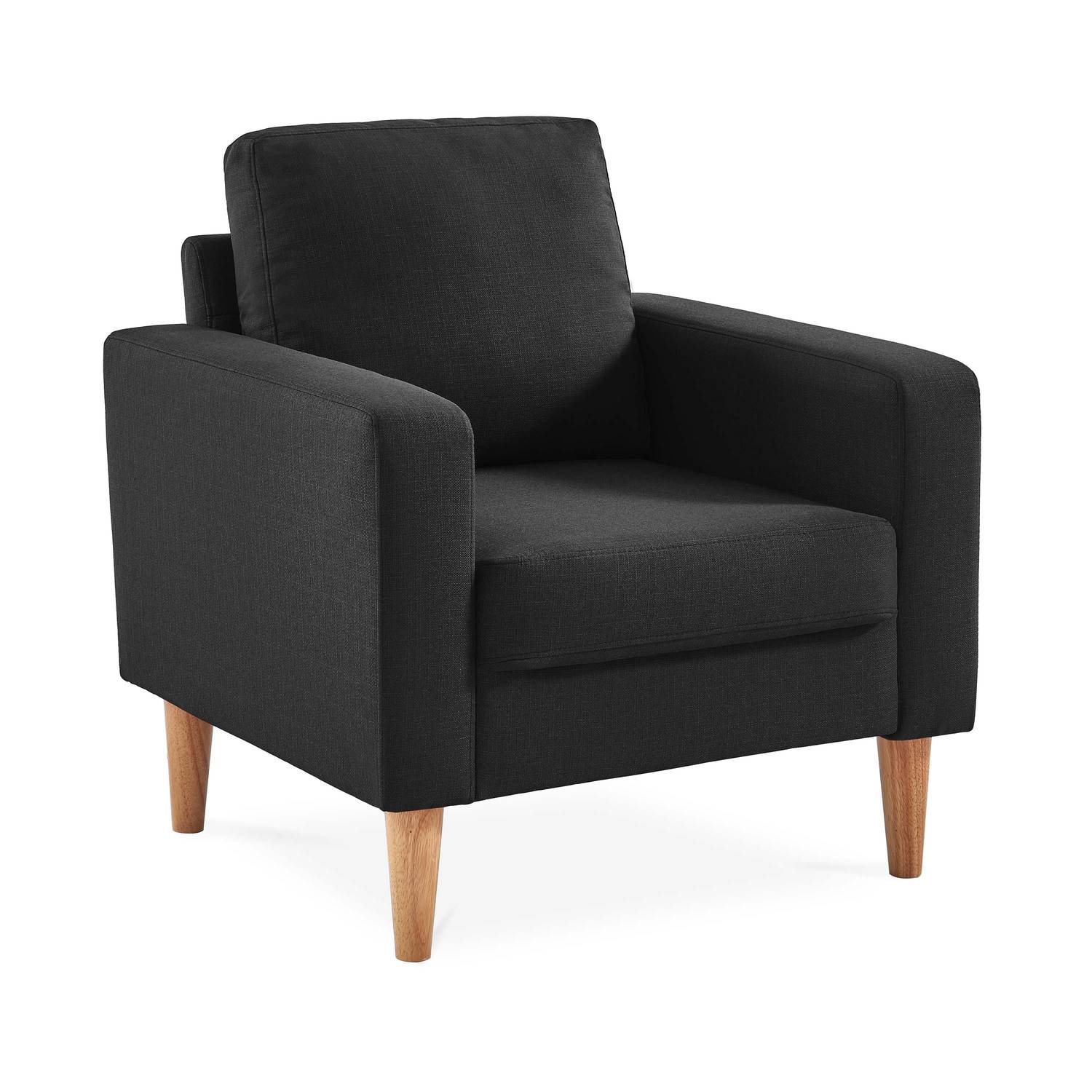 Scandi-style armchair with wooden legs - Bjorn - Dark Grey Photo2