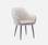 Off-white fluwelen fauteuil met metalen poten  | sweeek
