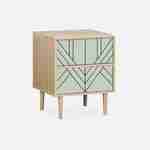Lot de 2 tables de chevet décor bois vert céladon - Mika - 2 tiroirs - L 48 x l 40 x H 59cm Photo5