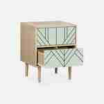 Lot de 2 tables de chevet décor bois vert céladon - Mika - 2 tiroirs - L 48 x l 40 x H 59cm Photo6