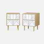 Lot de 2 tables de chevet décor bois blanc - Mika - 2 tiroirs - L 48 x l 40 x H 59cm Photo3