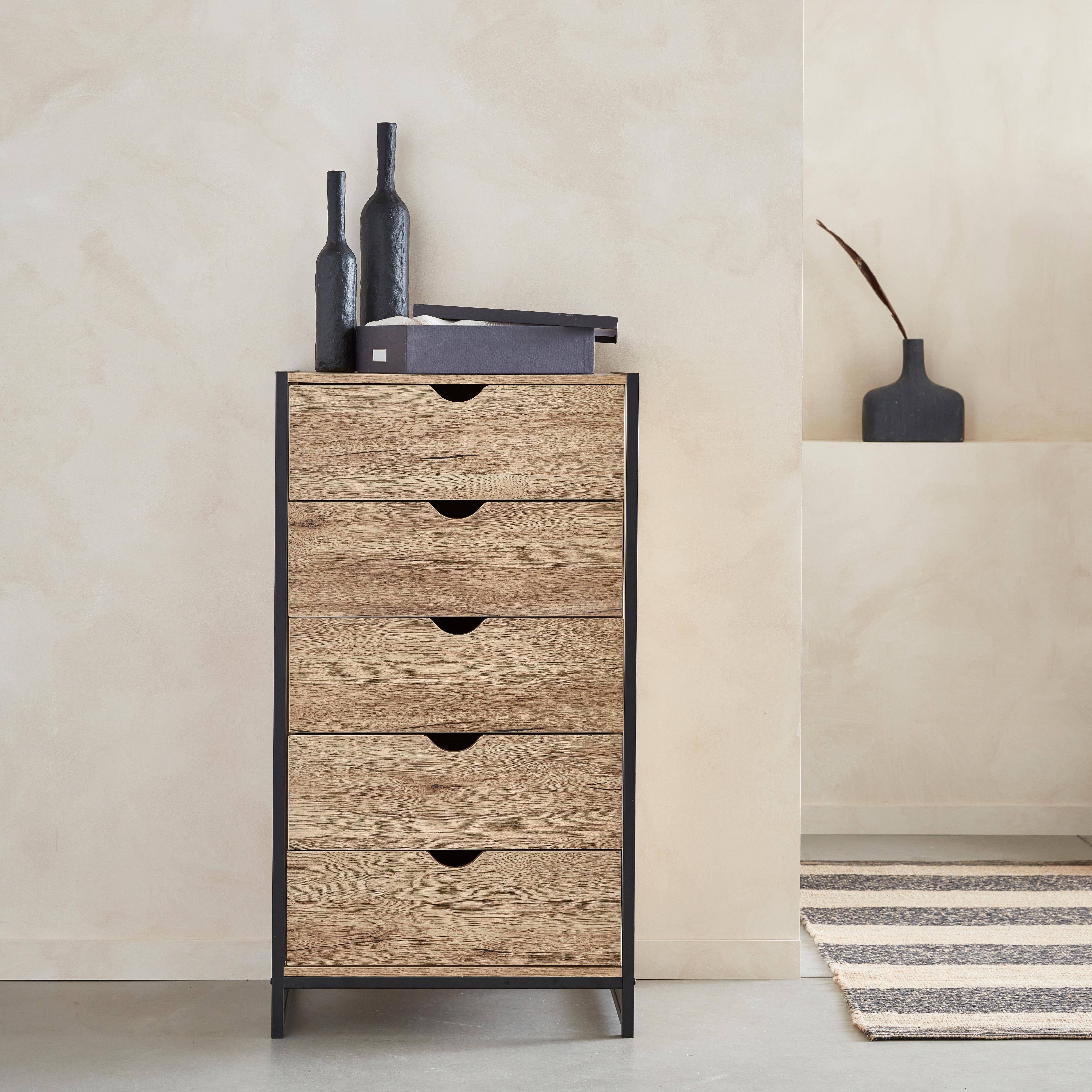 Commode, Loft, 5 tiroirs L 60 cm x l 40 cm x H 110 cm Photo1