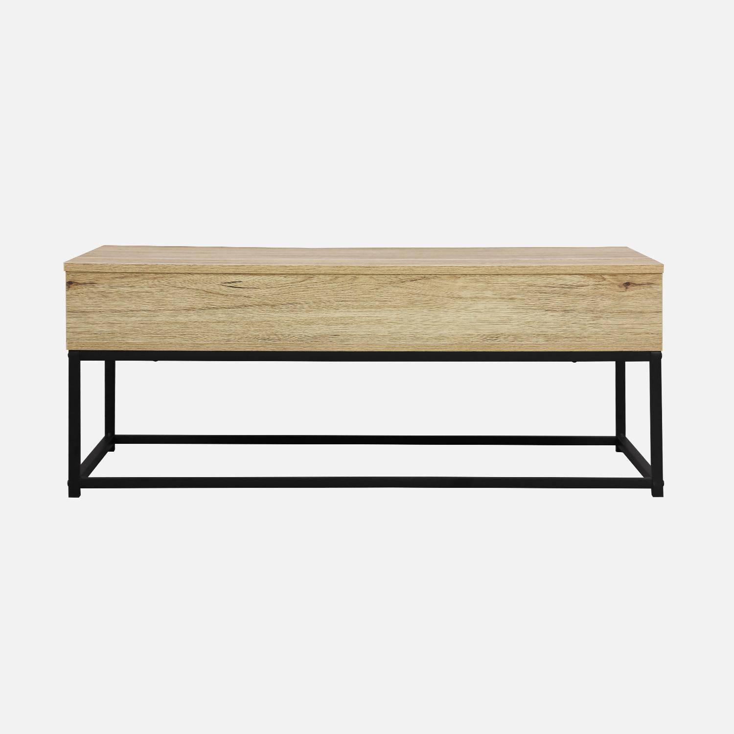 Table basse, loft, 1 plateau relevable, deux espaces de rangement, L 100 cm x l 55 cm x H 40,5 cm,sweeek,Photo6