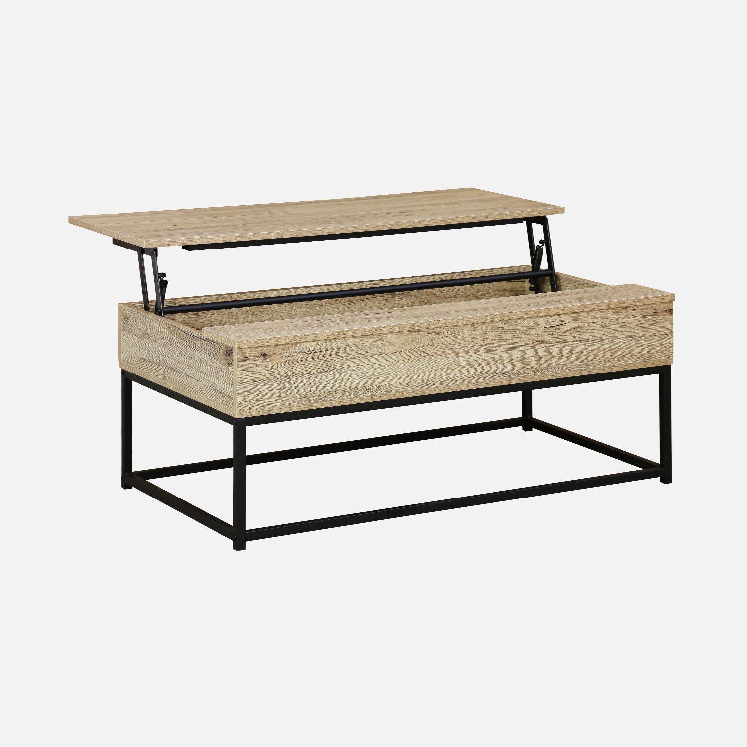Tavolino, soppalco, 1 piano pieghevole, due vani portaoggetti, L 100 cm x L 55 cm x H 40,5 cm,sweeek,Photo5
