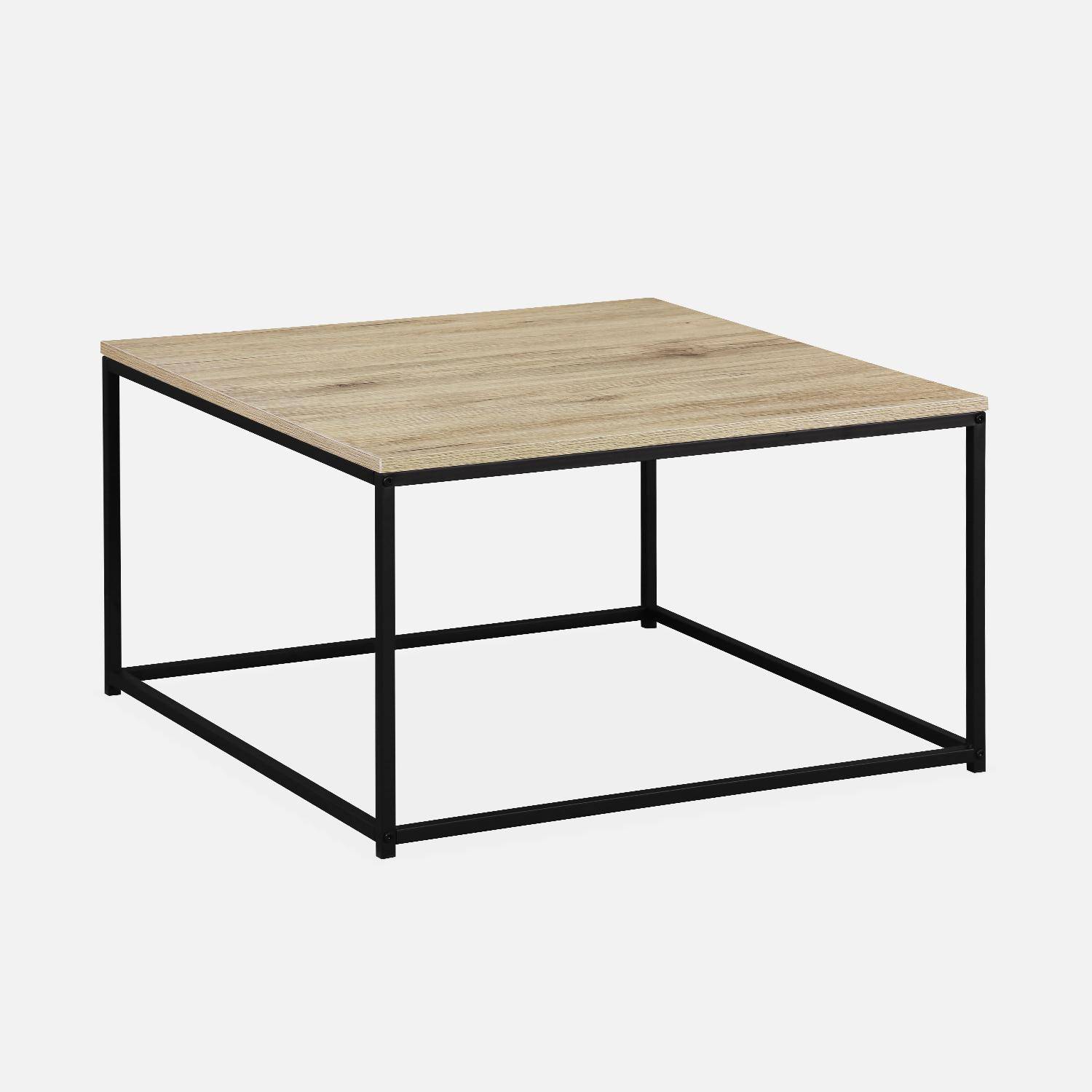 Industrial Square Coffee table, metal, L70cm xW70cmxH40cm,sweeek,Photo3