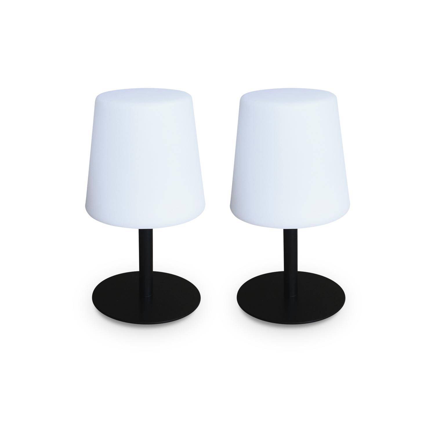 LAMPADA S COLOR - Lot de 2 lampes de table LED de 28cm noire - Lampes de table décorative lumineuse, Ø 16cm,sweeek,Photo4