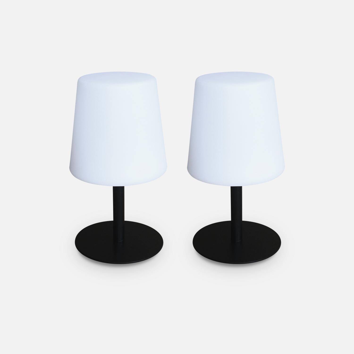 LAMPADA S COLOR - Lot de 2 lampes de table LED de 28cm noire - Lampes de table décorative lumineuse, Ø 16cm,sweeek,Photo3