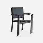 Lot de 2 chaises de jardin empilables en aluminium anthracite et textilène D56xL57xH85cm Photo5