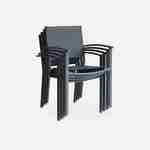 Lot de 4 chaises de jardin empilables en aluminium anthracite et textilène D56xL57xH85cm Photo5