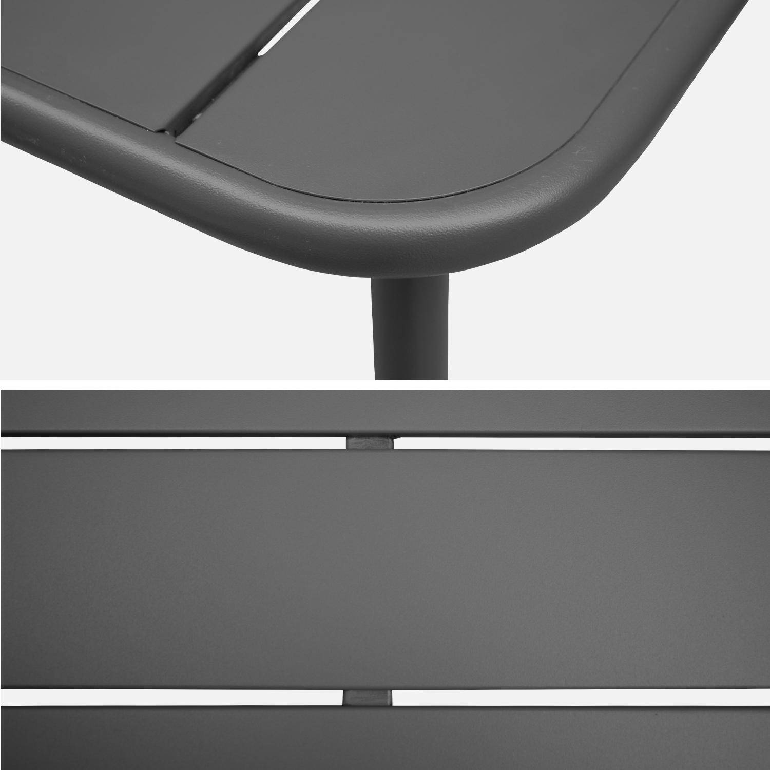 4-seater rectangular steel garden table, 120x70cm - Amelia - Anthracite Photo6