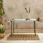 4-seater rectangular steel garden table, 120x70cm - Amelia - Khaki Green Photo1