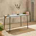 Table de jardin métal 4 places, savane, Amelia, 120x70cm, traitement antirouille, lattes et bords arrondis  Photo2