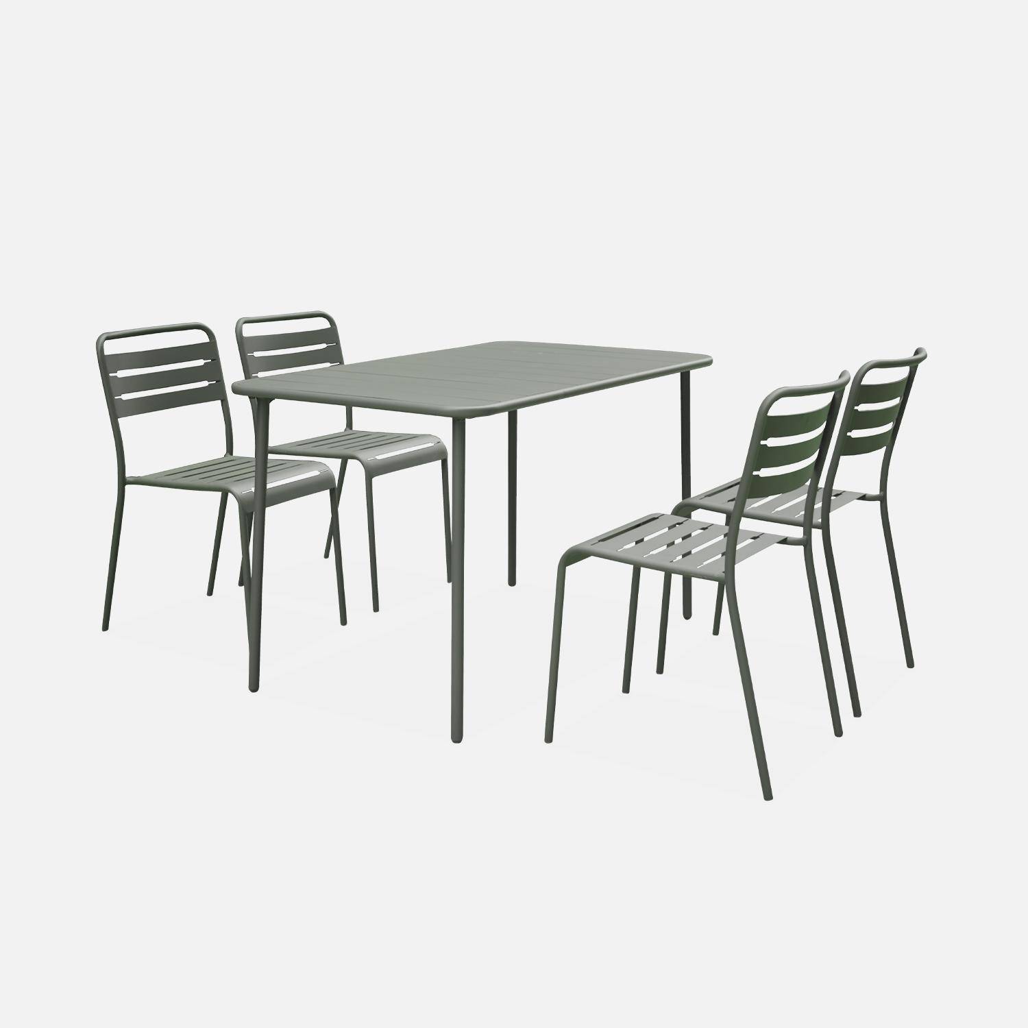 Gartentisch aus Metall, 4 Plätze, Savanne, Amelia, 120 x 70 cm Photo4