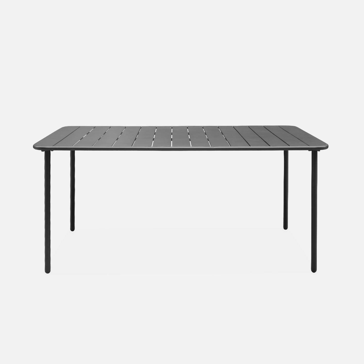 6-8 Seater rectangular metal garden table, 160x90xH72.5cm, anthracite Photo5