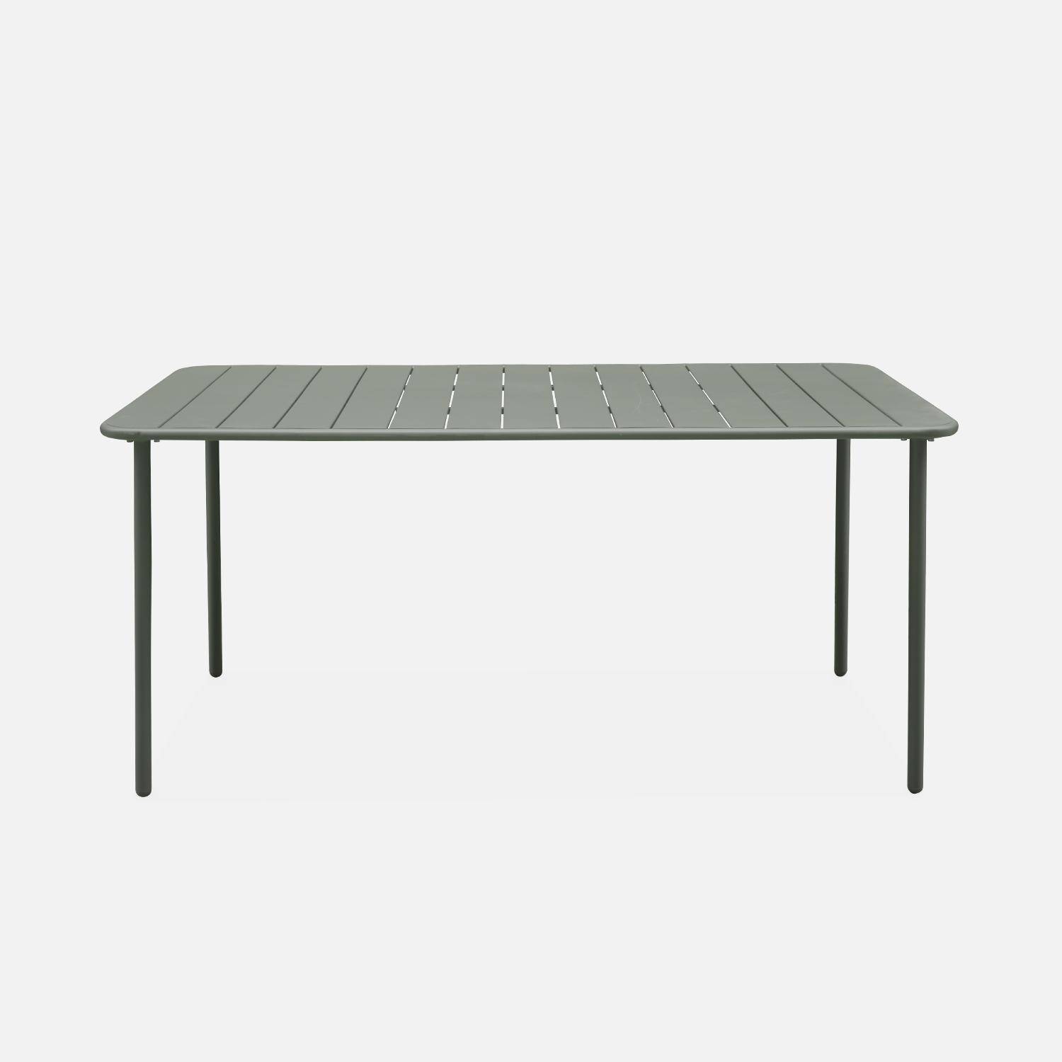6-8 Seater metal garden table, 160x90xH72.5cm, green Photo5