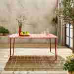 Table de jardin métal 6-8 places, terracotta, Amelia, 160x90xH72.5cm  Photo1