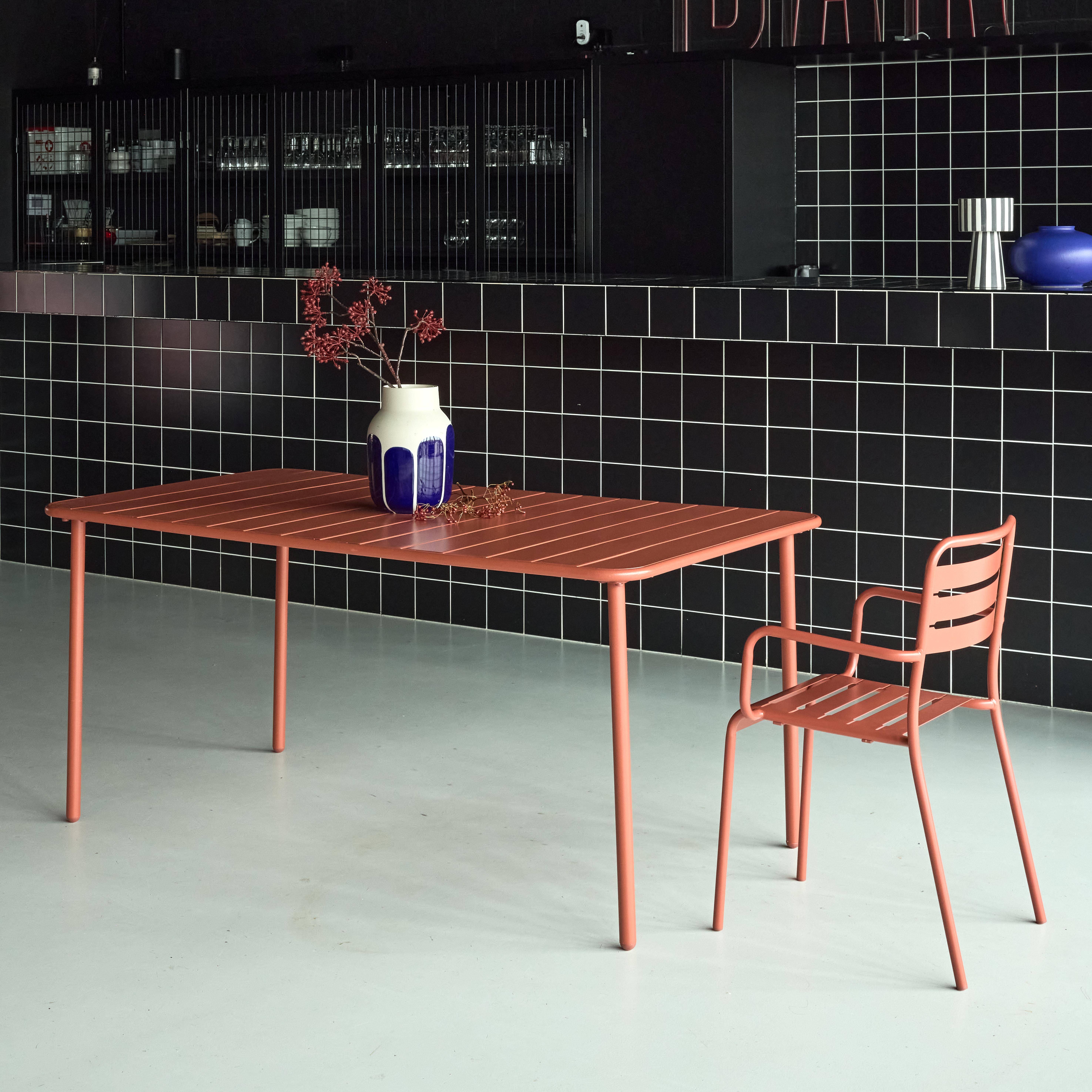 Mesa de jardim metálica de 6-8 lugares, Amelia 160cm, Terracota, 160x90x72.5 cm,sweeek,Photo2