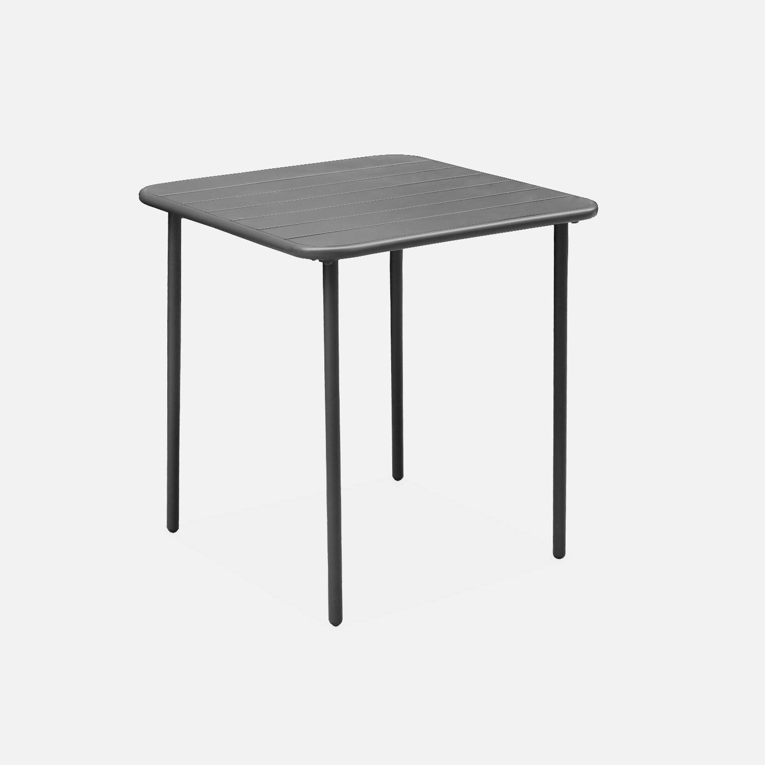 Mesa de jardim metálica de 2 lugares, 70cm Antracite - 70x70x72.5 cm,sweeek,Photo4