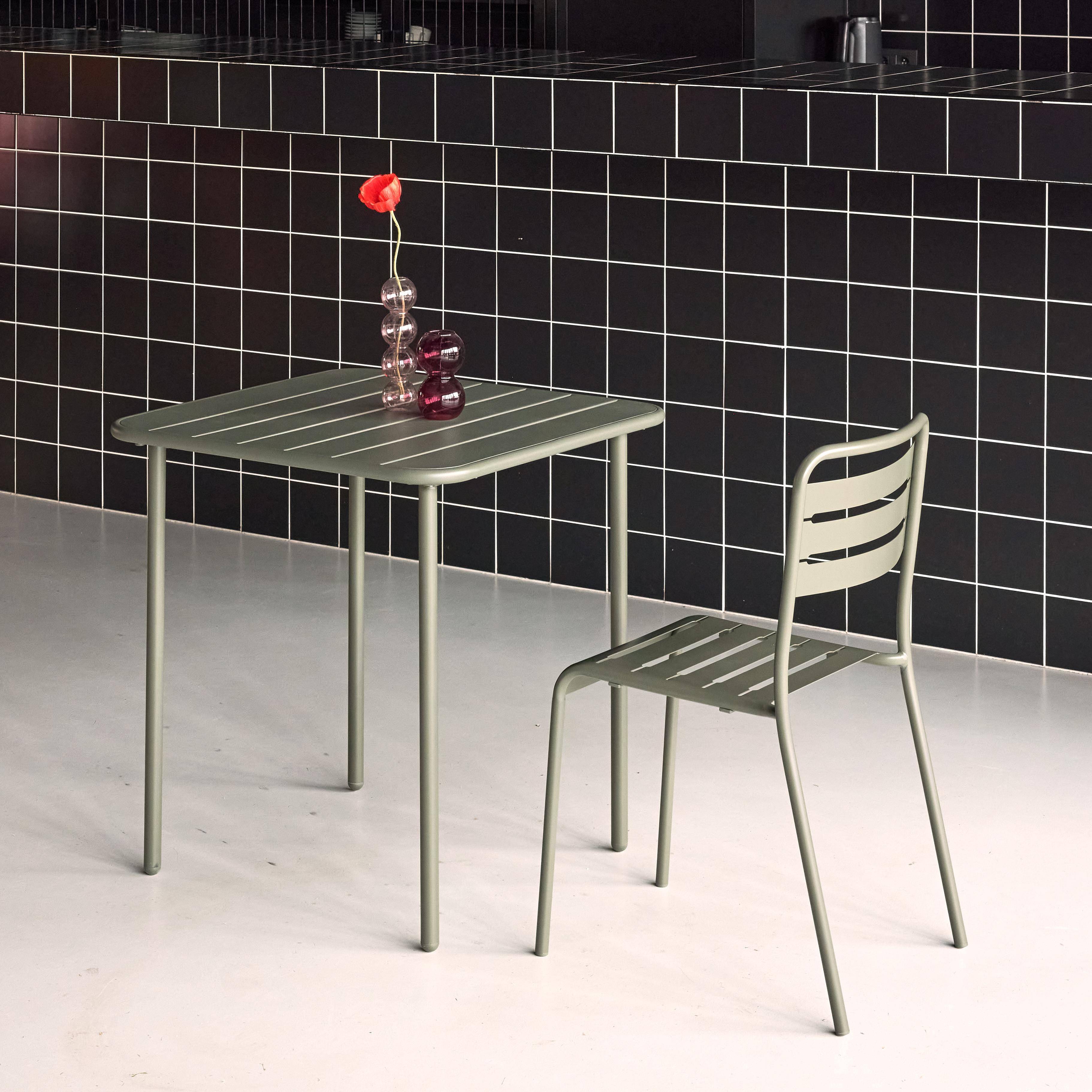 Metall-Gartentisch 2 Personen, Amelia Savanne 70 x 70cm Photo2